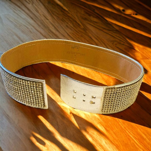 Vintage Saks Fifth Ave Silver Rhinestone Belt main image 2
